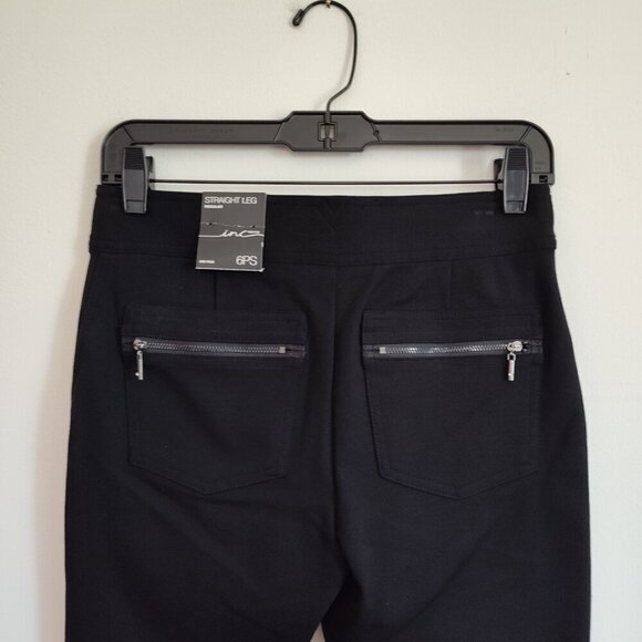 Ladies Petite SZ 6PS Inc Black Ponte-Knit Straight-Leg Pant - Picture 4 of 4